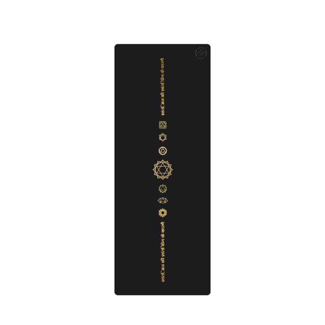 Simple Symbol Bronzing Chakras Yoga Mat|Made with Natural Rubber| Permanent Gold Stamping|Eco-Friendly, Non-Slip| Carrying Bag Included