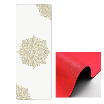 Permanent Gold Stamping White PU Yoga Mat | Natural Rubber | Eco-Friendly, Non-Slip | Customize order