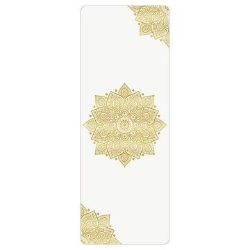 Permanent Gold Stamping White PU Yoga Mat | Natural Rubber | Eco-Friendly, Non-Slip | Customize order