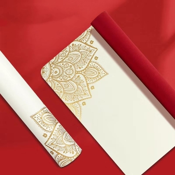 Permanent Gold Stamping White PU Yoga Mat | Natural Rubber | Eco-Friendly, Non-Slip | Customize order